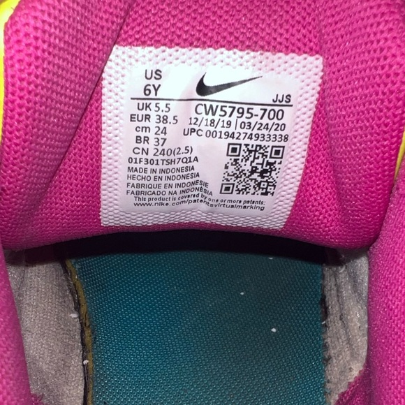 Nike Air Max 90 Leather GS Shoes Fire Pink Volt Youth Sz 6Y - Womens Sz 7.5 - Picture 5 of 5